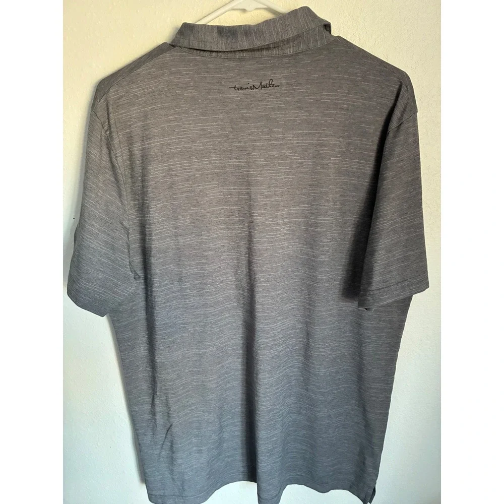 TravisMathew Mens Grey Heathered Rescue Open 2021 Golf Polo Shirt Large L